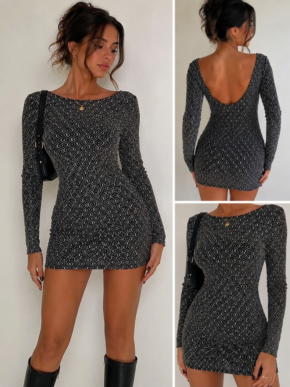 ✨ Vintage A’GACI Y2K Super Sparkly Bodycon Mini Dress – Size S